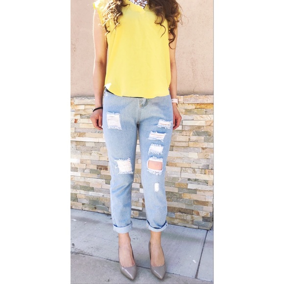 High waisted distress skinny jeans - Picture 2 of 5